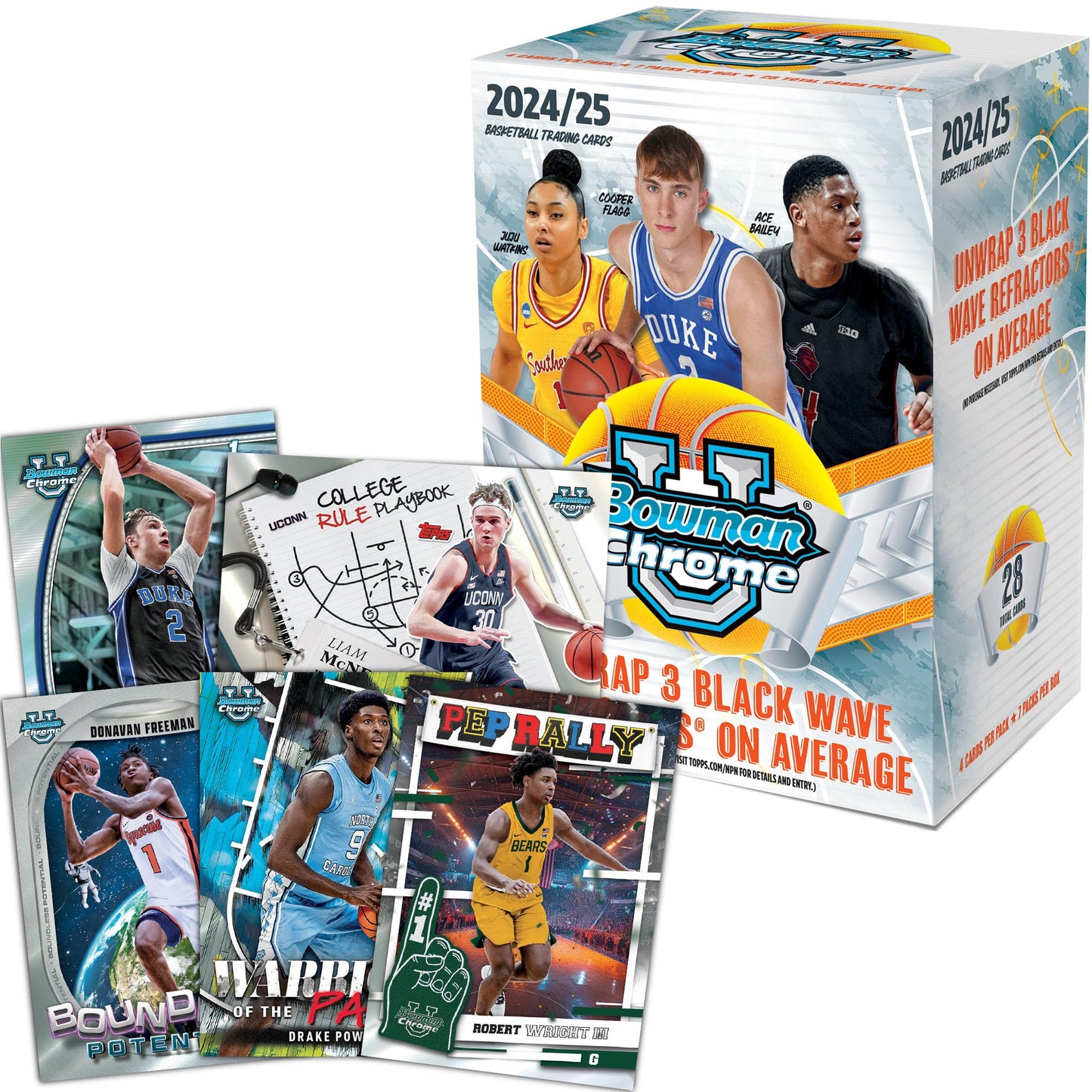 Topps 2024-25 Bowman University Chrome Basketball - Factory Sealed - Value Box