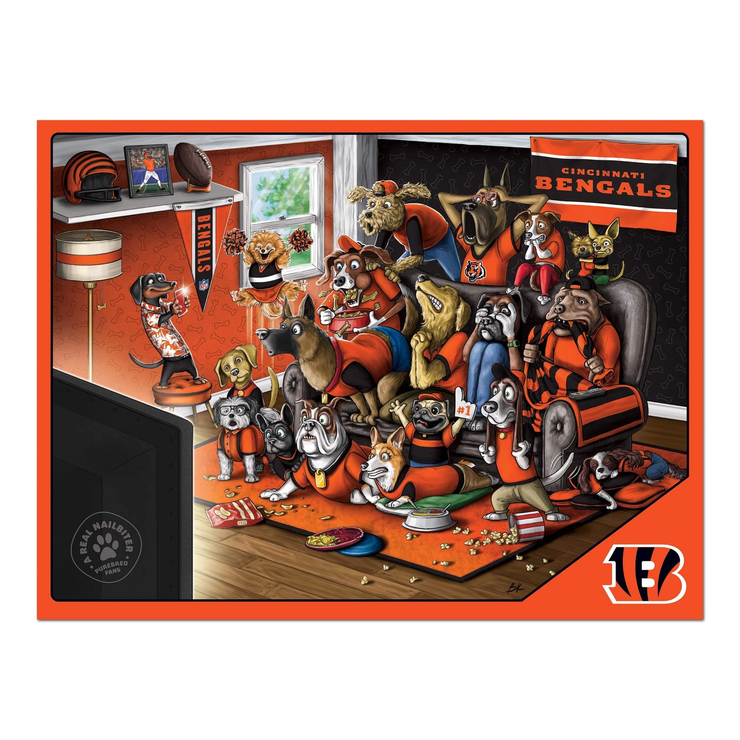 Youthefan Purebred Fans ''A Nailbiter'' Youthefan Nfl Cincinnati Bengals Nfl Purebred Fans A Real Nailbiter 500 Piece Puzzle, Te