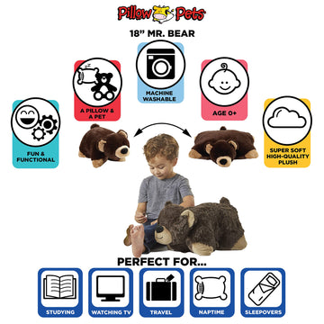 Pillow Pets Originals Mr. Bear 18 Stuffed Animal Plush Toy