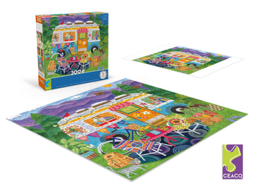 Ceaco - Happy Camper - Mountain Camper - Oversized 300 Piece Jigsaw Puzzle, 19 X 19