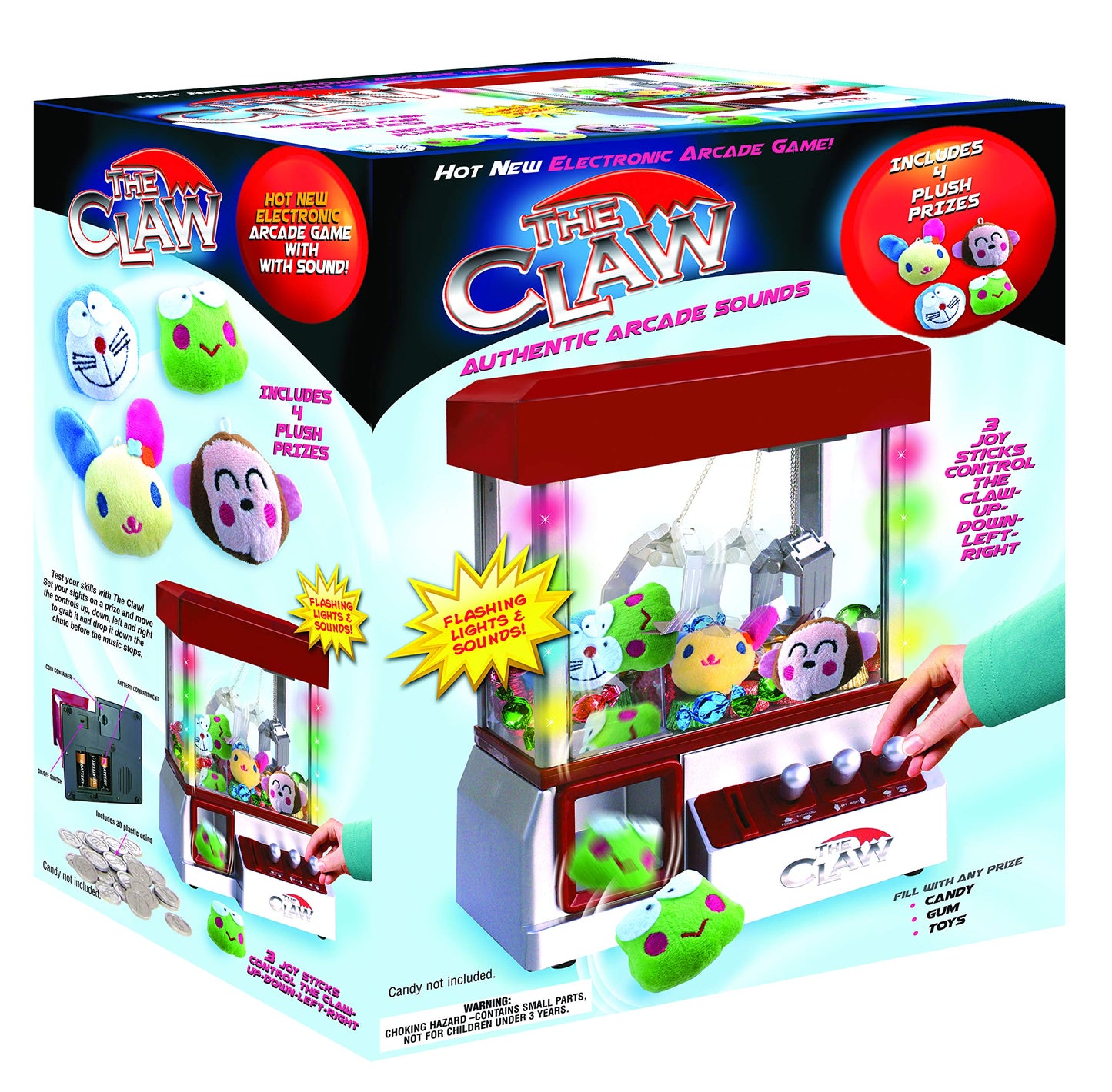 The Claw Toy Grabber Machine With Flashing Lights & Sounds And Animal Plush - Features Electronic Claw Toy Grabber Machine, Animation, 4 Animal Plush & Authentic Arcade Sounds For Exciting Play