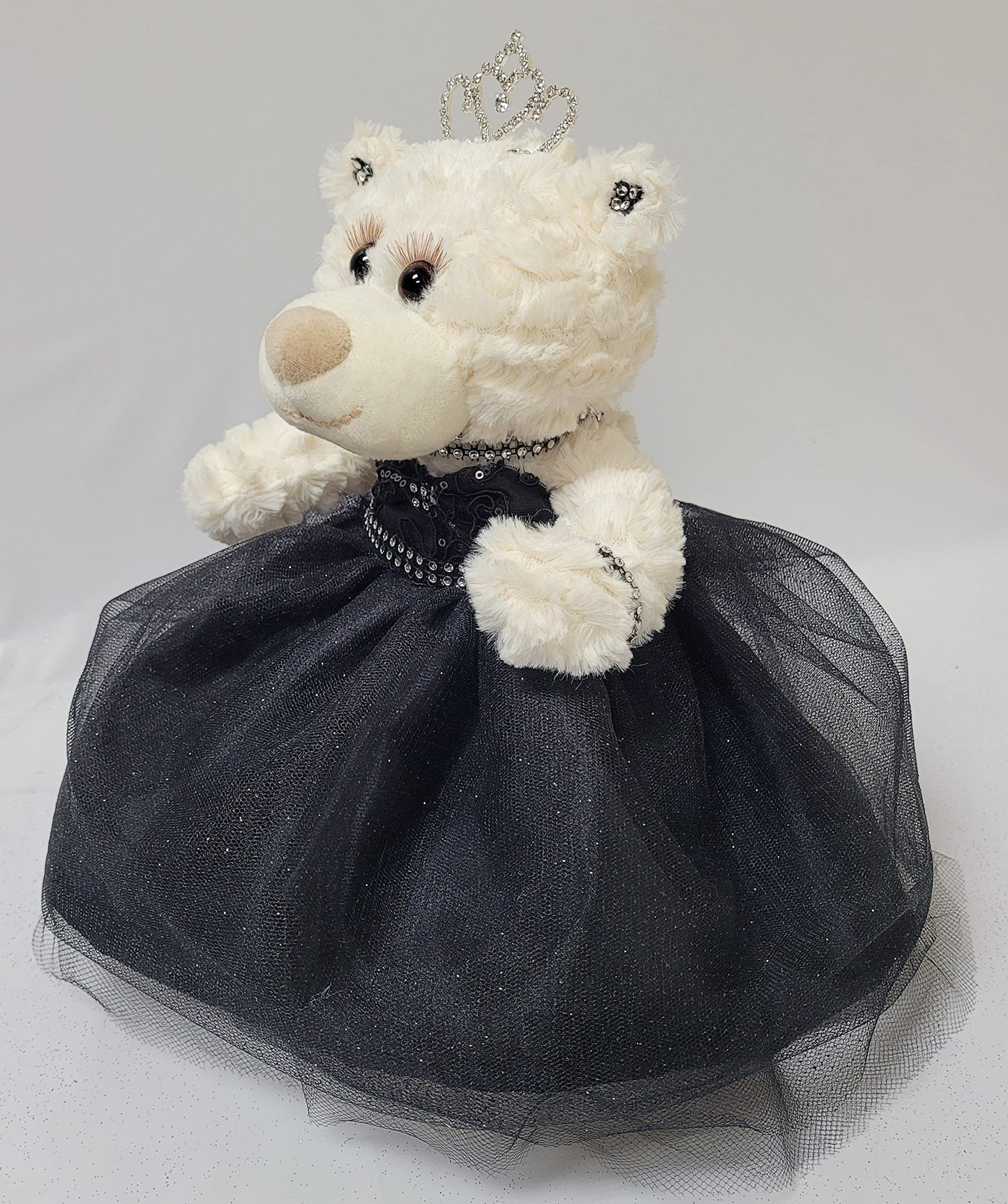 KINNEX COLLECTIONS SINCE 1997 12" Quinceanera Last Doll Teddy Bear, Black, ARC09831, Polyester Material, Perfect for Celebrations