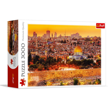 Trefl The Roofs Of Jerusalem 3000 Piece Jigsaw Puzzle Red 46''X33'' Print, Diy Puzzle, Creative Fun, Classic Puzzle For Adults A