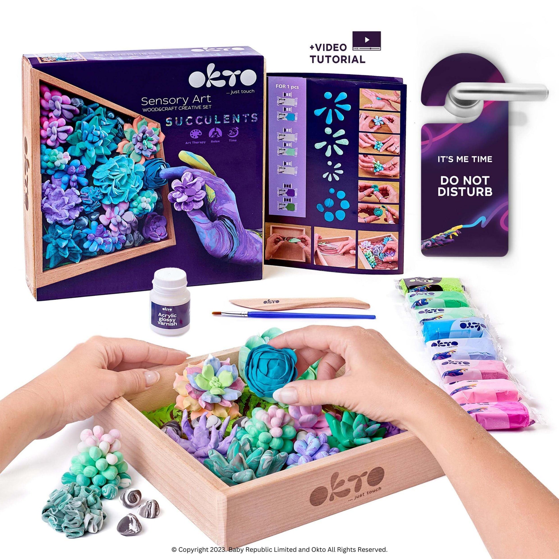 Art Kit Tenderness| Succulents Art Set 3D for Home Wall Decor | Craft Kits for Adults and Teen | Craft Box with Modeling Clay fo