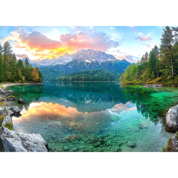 Eibsee Lake Jigsaw Puzzles 1000 Pieces Nature Landscape Puzzles For Adults 1000 Pieces With Letters On Back Hard Impossible Diff