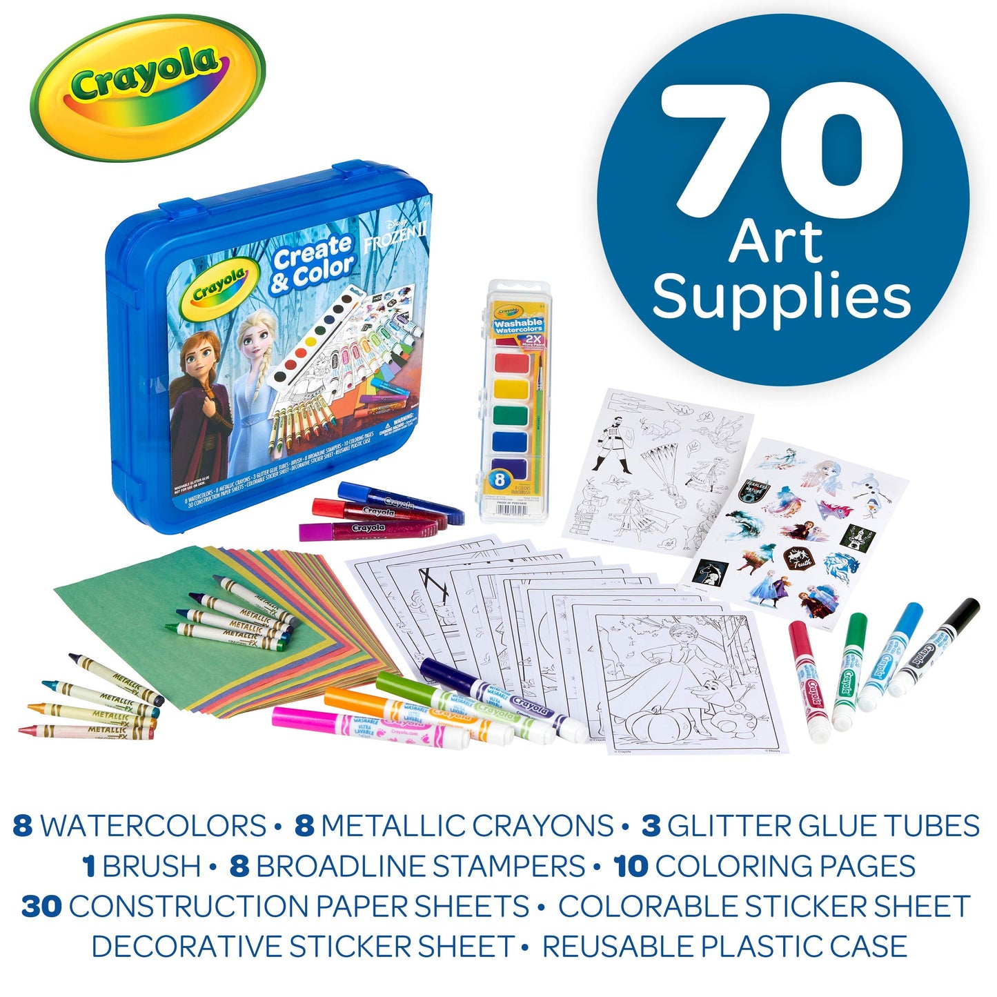 Crayola Frozen 2 Coloring Art Case, Arts & Crafts, Gift For Kids, Ages 5, 6, 7, 8, Packaging May Vary