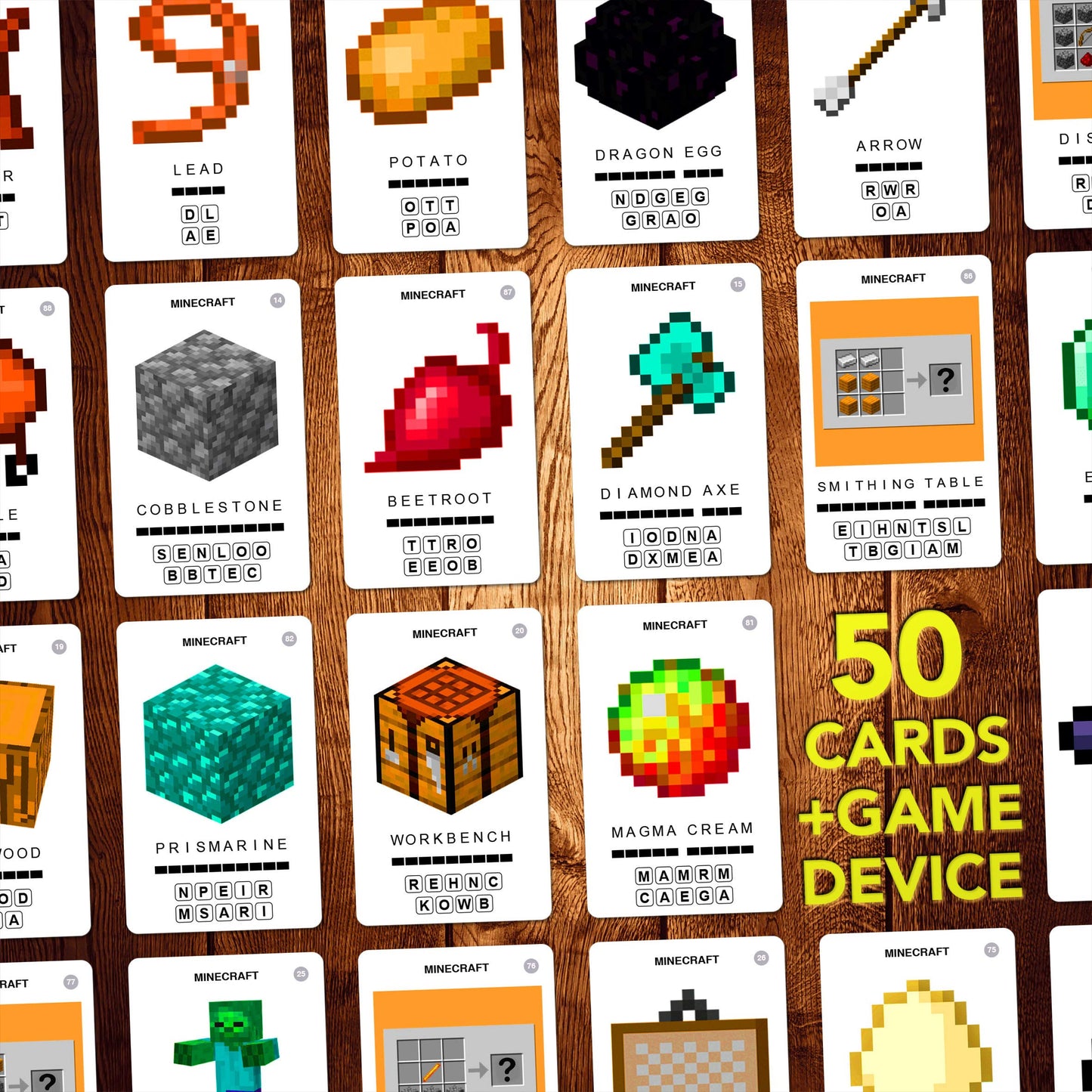 100 PICS Unofficial & Independent Minecraft Guide - Guess 100 Minecraft Items | Flash Cards with Slide Reveal Case | Card Game,
