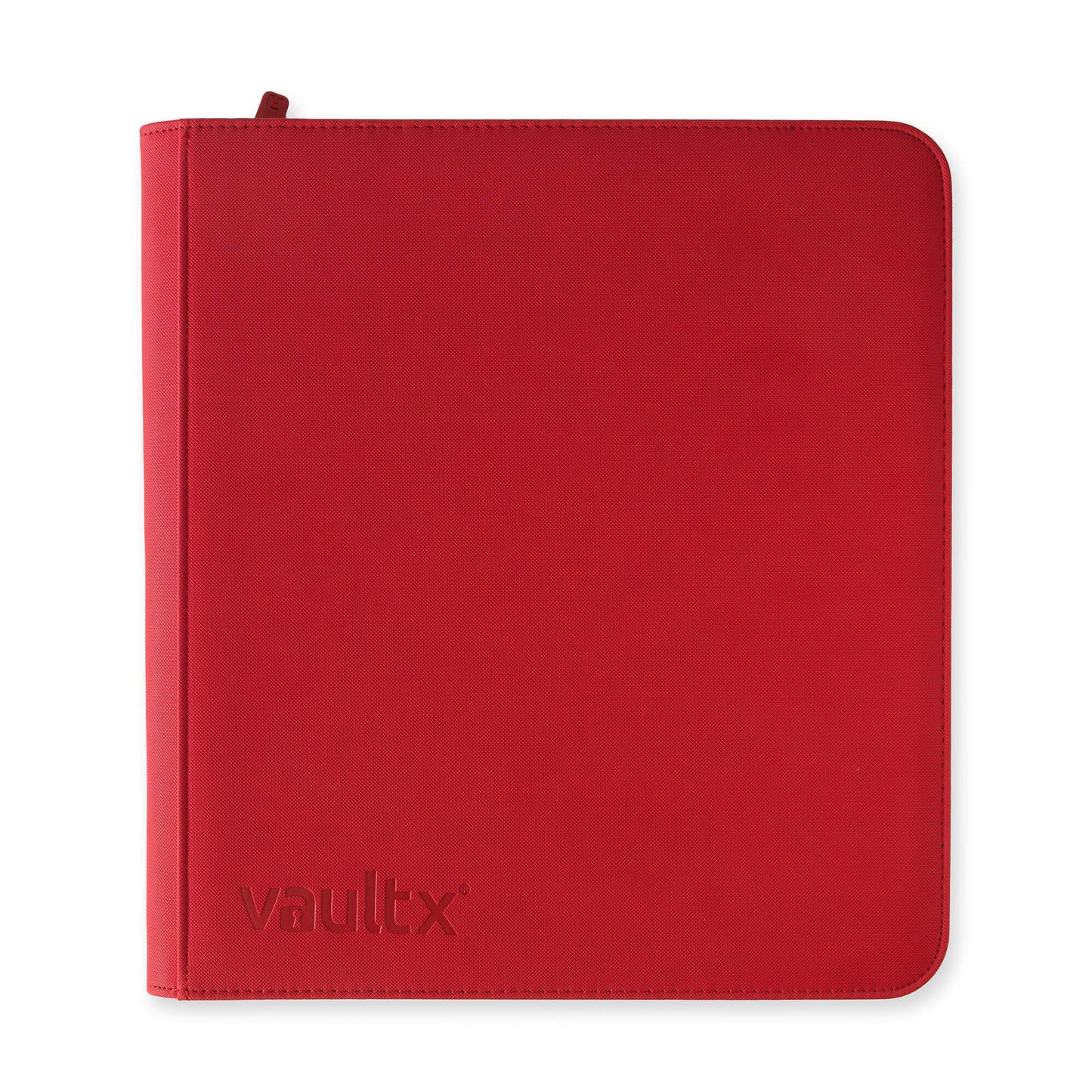 Vault X 12 XL Pocket Trading Card Zip Binder - 624 cards  enhanced Exo-Tec Album Material  26 Side-Loading Pages  Folder for Collectible Card Games  Sports  TCG (Red)