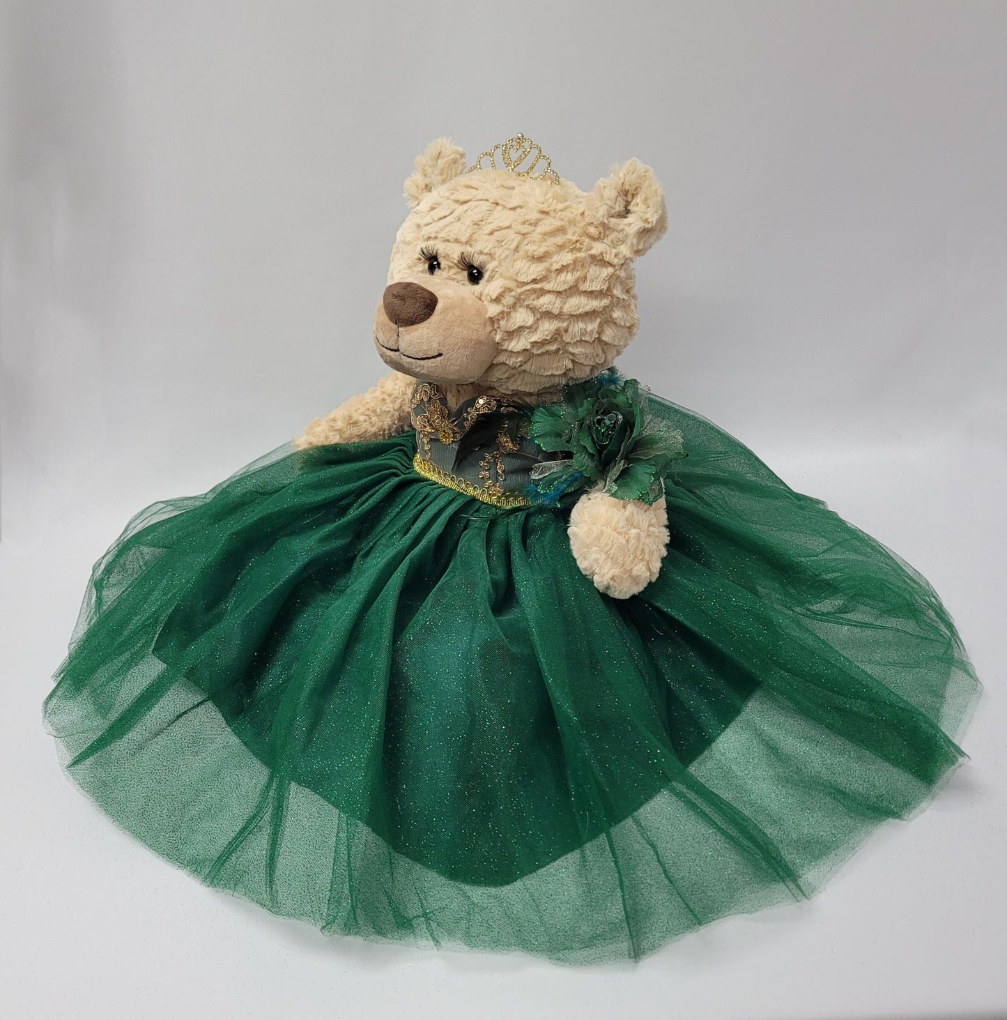 Kinnex Collections Since 1997 20' Quince Anos Quinceanera Last Doll Teddy Bear With Dress (Centerpiece) ~ B16632-33 (Emerald Green)