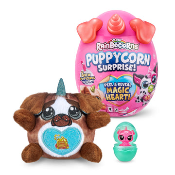 Rainbocorns Puppycorn Surprise Series 2 (Pug) By Zuru, Collectible Plush Stuffed Animal, Surprise Egg, Scratch N Sniff Sticker, Color Mix Slime, Ages 3+ For Girls, Children