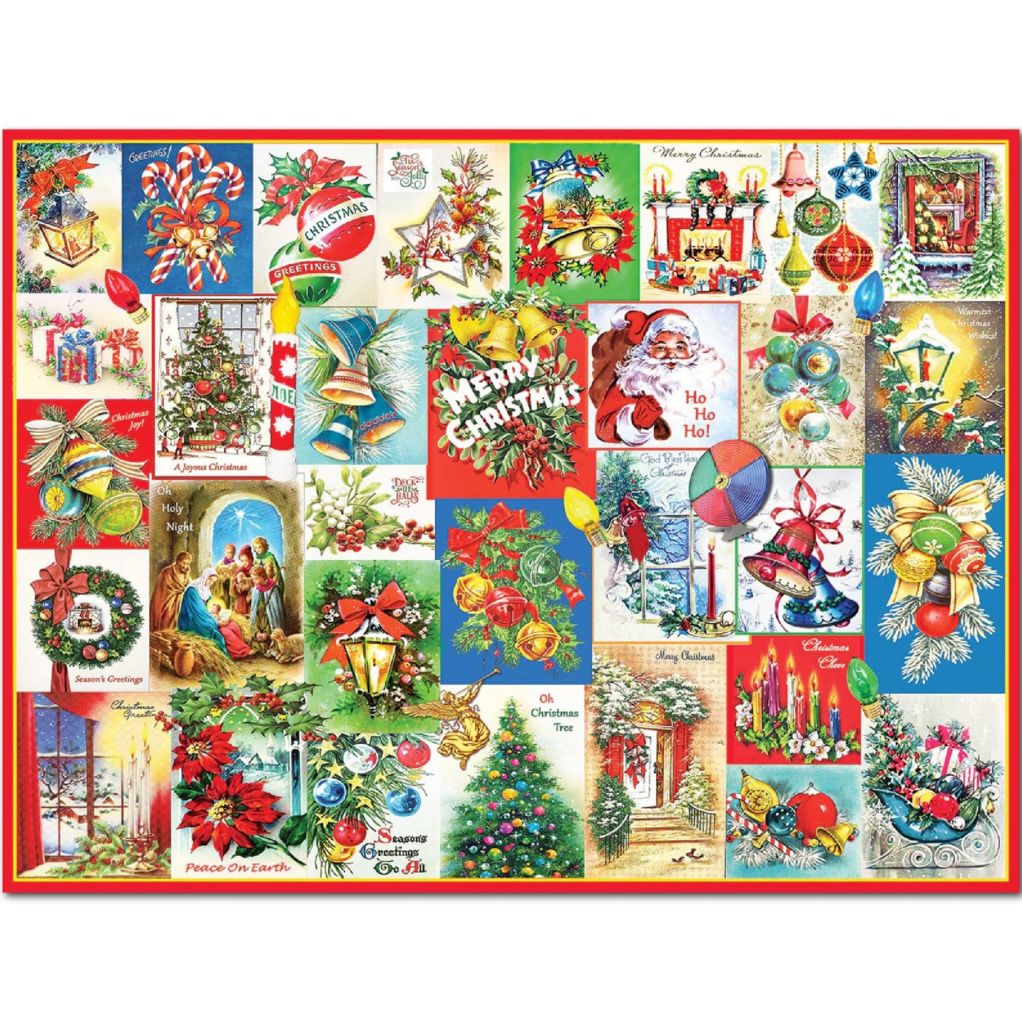 White Mountain 500 Piece Jigsaw Puzzle Winter Christmas Holiday Puzzles for Kids and Seniors 24x18 Large Pieces - Deck The Halls