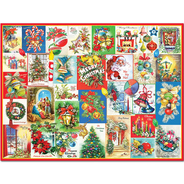 White Mountain 500 Piece Jigsaw Puzzle Winter Christmas Holiday Puzzles for Kids and Seniors 24x18 Large Pieces - Deck The Halls