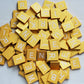 Elegant Metallic Gold with White Letters Wood Scrabble Tiles Set 100 Tiles ~ Game Replacement, Scrapbooking, Crafts, Messages, E