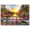 SiTimmGer Puzzles for mature-themeds Jigsaw 500 Piece Spring Flower Quiet River Sunrise Picturesque Amsterdam with Bicycles Landscape 500 Piece Puzzle Art for Family Fun mature-themed Kids Puzzle Games 14.5 x 20 
