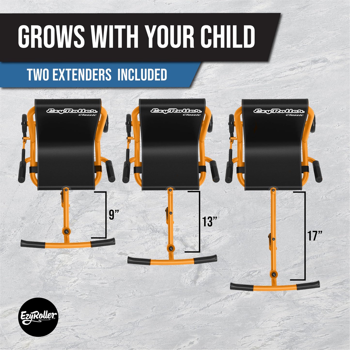 EzyRoller Classic Ride on Scooter for Kids Ages 4+ - Orange