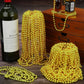 SHAOQINLIN 144 Pcs Gold Mardi Gras Beads, 33'' 7 mm Metallic Gold Bead Necklaces Round Party Beads Necklaces Bulk for Mardi Gras
