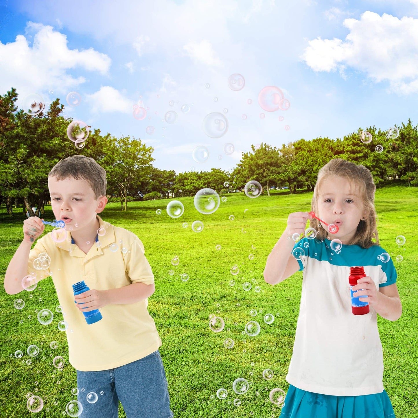 Bubbleplay Bubble Blower Bottles With Wands - 24 Pack 2 Oz Bottles Of Bubble Solution With Wands For Kids - Outdoor Summer Fun, Birthday Party Favors (24 Pack)