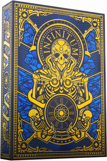 Infinitum Royal Blue & Gold Playing Cards  Deck of Cards with Free Card Game eBook  enhanced Card Deck  Cool game-style Cards  Unique Bright Colors for Kids & mature-themeds  Card Decks Games  Standard Size