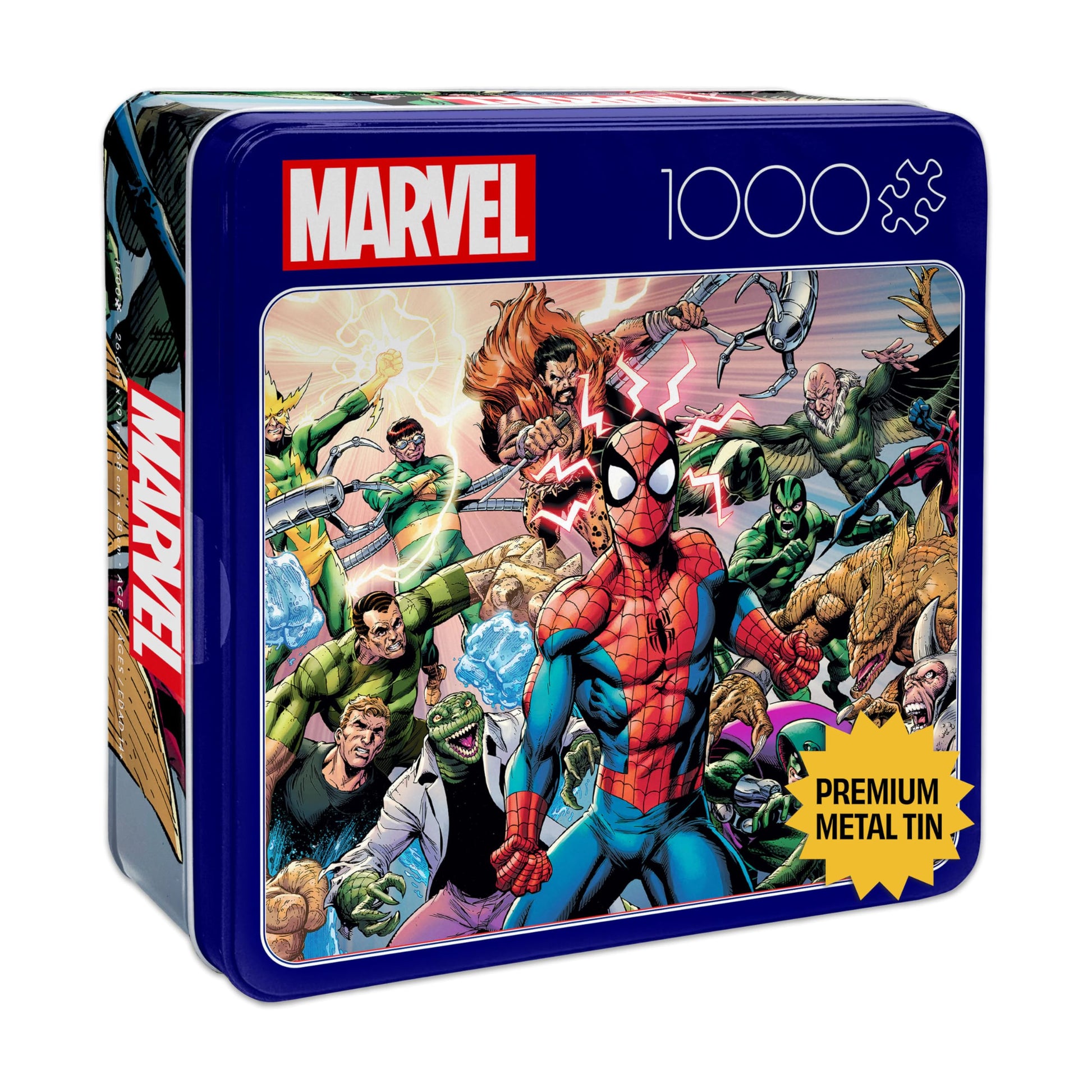 Buffalo Games - Marvel - Spider-Man Sinister War - 1000 Piece Jigsaw Puzzle for Adults - Collectible Tin Case - Finished Size is
