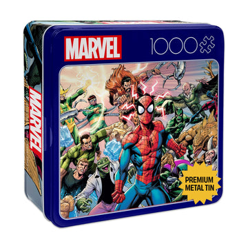 Buffalo Games - Marvel - Spider-Man Sinister War - 1000 Piece Jigsaw Puzzle for Adults - Collectible Tin Case - Finished Size is