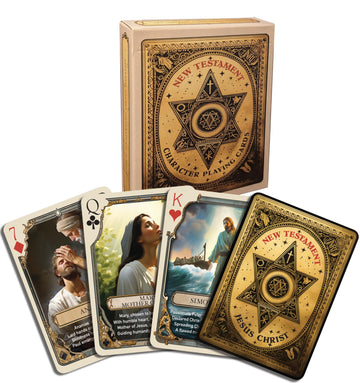 Generic New Testament Character Playing Cards - Features 53 Iconic New Testament Characters with Beautiful Artwork and Poetry, S