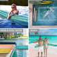 POZA 2 Pack Jumbo Inflatable Pool Noodle Floats - 74-inch enhanced elegant Giant Pool Noodle Inflatable Floats  Sparkle Blue Gold Glitter Confetti Pool Float Inflatable Noodles for Ocean  Lake  Beach