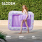 SLOOSH Inflatable Tanning Pool Lounger Float  70 x 46 Pool Floats mature-themed with Pillow  4 in 1 Suntan Tub Raft Floatie Sunbathing Bed Lounge for Water Blow Up Ball Pit Party Gifts  Purple Chase Flower