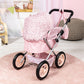 Bayer: Trendy Pram - Pink & Animal Print- Includes Shoulder Bag, Fits Dolls Up To 18, Adjustable Handle, Pretend Play, Shopping