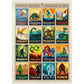 Mypuzzle Mythical Creatures From Around The World, Vintage Poster - Premium 1000 Piece Jigsaw Puzzle For Adults