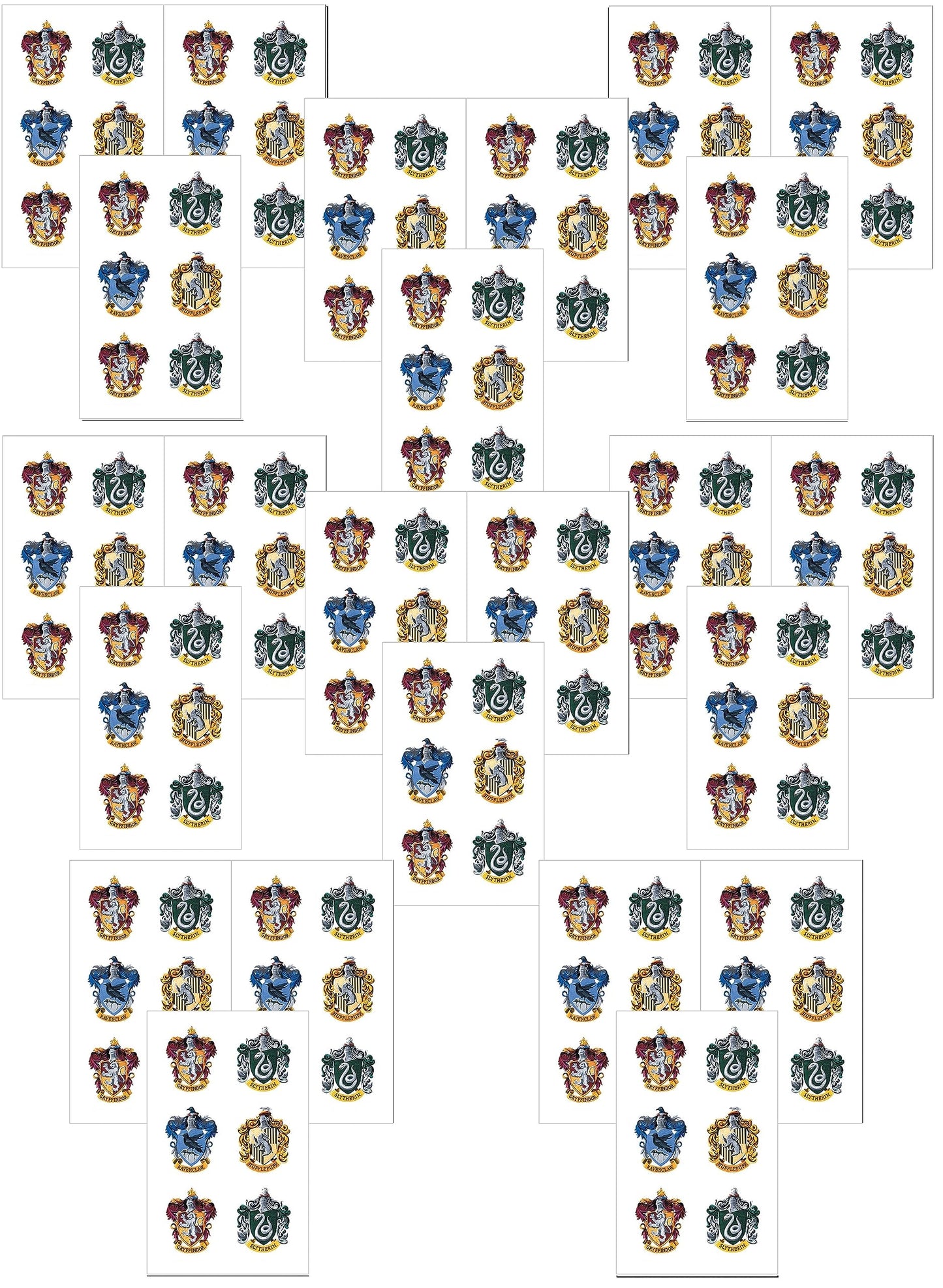 Playhouse Harry Potter Mini Hogwarts House Crests Pack Of Three Perforated Sticker Half-Sheets - 8 Packs