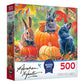 RoseArt 500 Piece Jigsaw Puzzle - Abraham Hunter Pumpkin Patch Bunnies - Multi-colored Cardboard