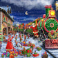 Springbok- Santa Express - 1000 Piece Jigsaw Puzzle- Colorful Holiday Train Illustration With Santa, Elves And Presents