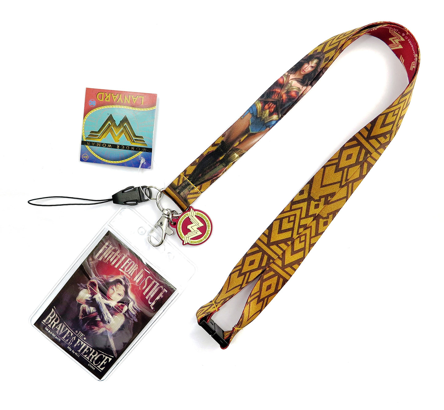 Dc New Wonder Woman Lanyard With Soft Charm & Card Holder