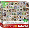 Eurographics (Eurhr North American Wildlife Vintage Stamps 500Piece Puzzle 500Piece Jigsaw Puzzle