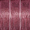 Voircoloria 3 Pack 3.3 x 6.6 ft Burgundy Foil Fringe Backdrop Curtains, Tinsel Streamers Party Decorations, Fringe Backdrop for 