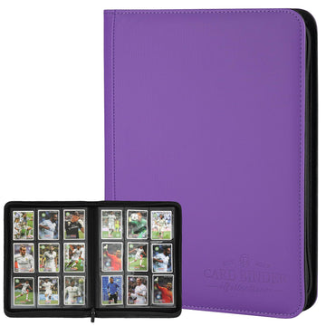 9 Pockets Card Binder enhanced Zip Trading Card Binder 540 Double Sided Pocket PU Collection Binder  Collector Album  Card Folder for MTG  TCG  Business Cards.(Purple)