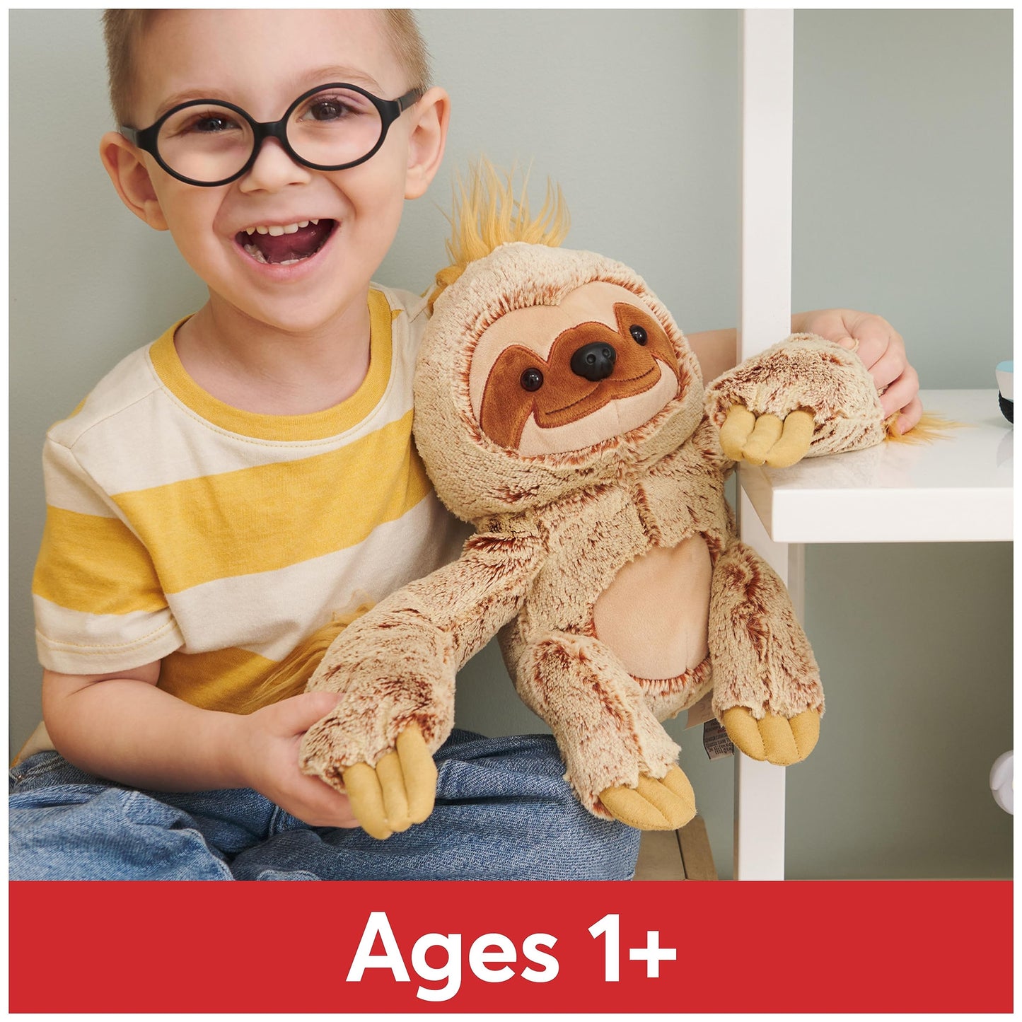 GUND Augie Sloth Plush  enhanced Stuffed Animal for Ages 1 and Up  Tan/Copper  15