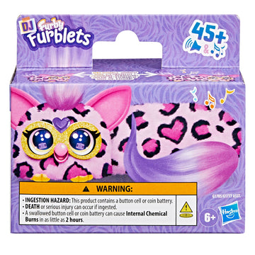 FURBY DJ Furblets Kitt-Ee-Luv Mini Electronic Plush Toy with Funny Stretchable Sound Effects & Music, Speaks Furbish, Pink Cheet