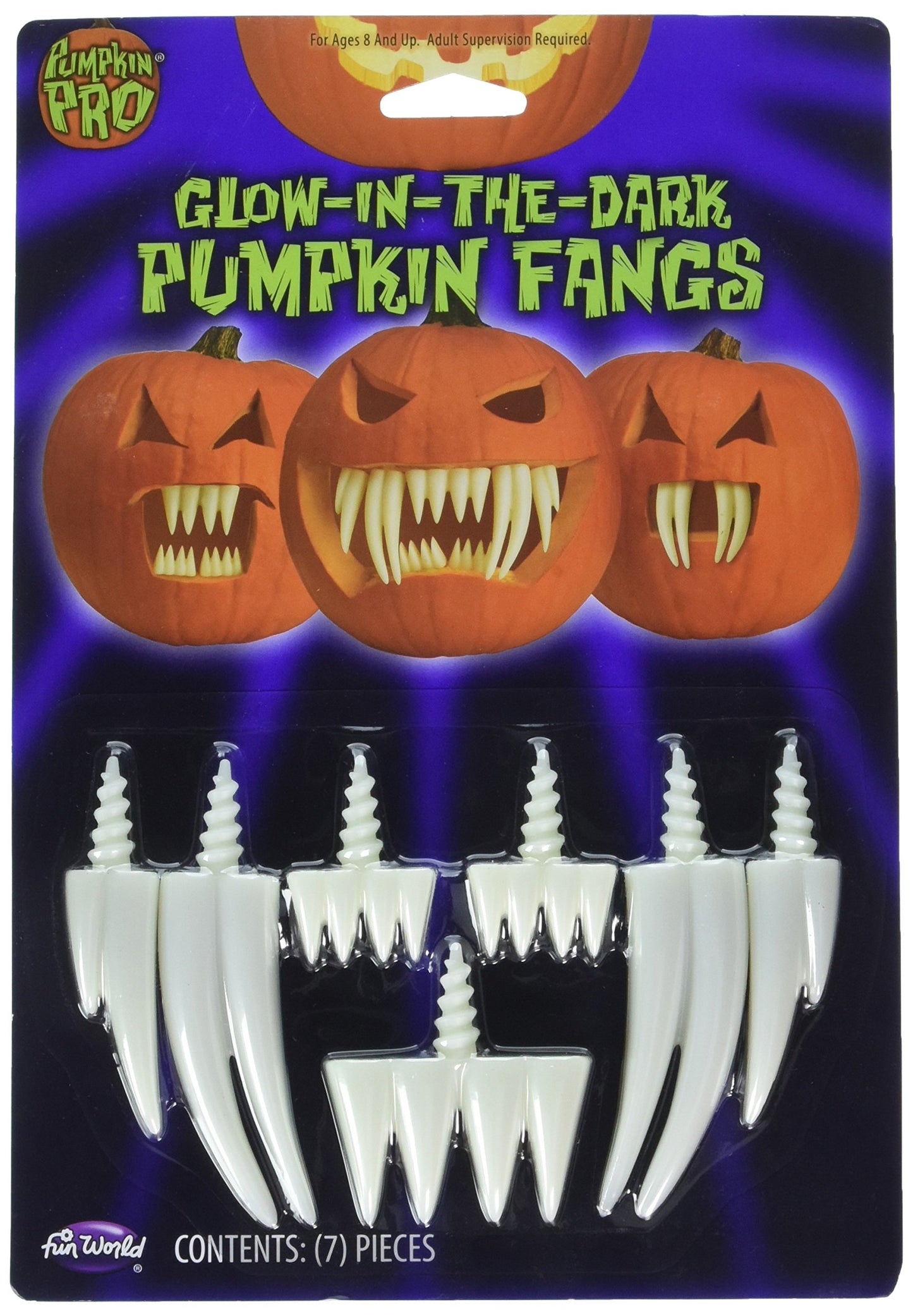 Glow In The Dark Pumpkin Fangs, Jack O Lantern Carving Accessories, Halloween Decoration