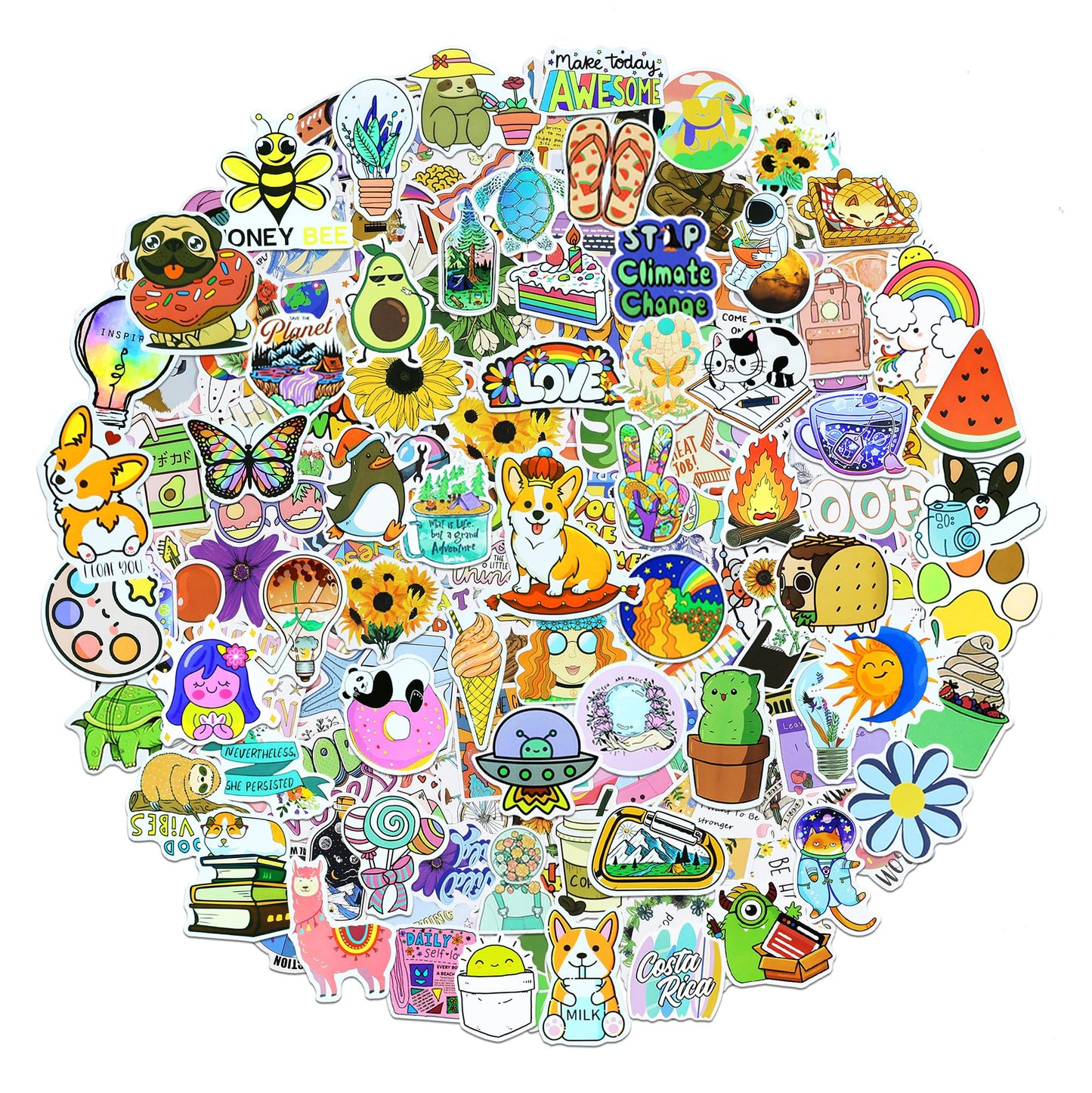 Eoaod 200Pcs Water Bottle Stickers For Kids, Cute Stickers For Water Bottles, Vinyl Waterproof Stickers Aesthetic Laptop Sticker
