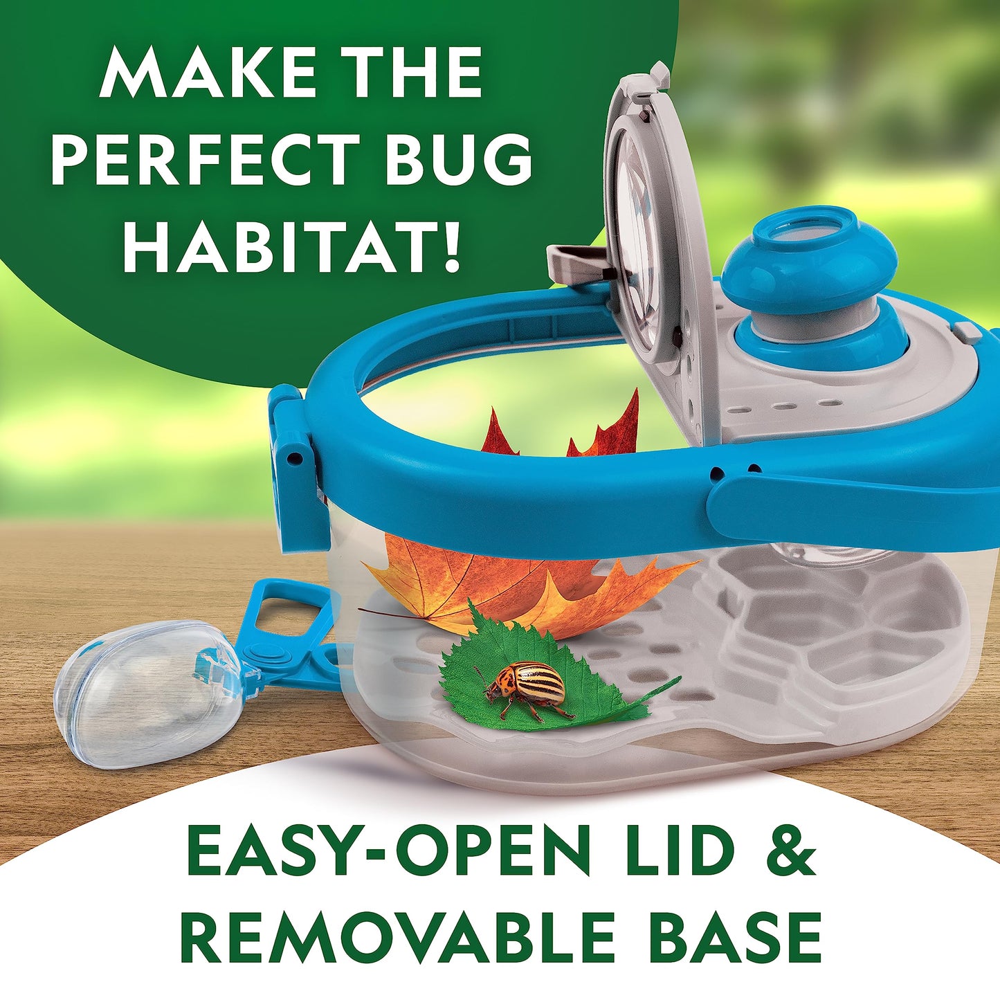 Blue Marble NATIONAL GEOGRAPHIC Bug Catcher Kit - Kids Insect Habitat with Magnified Viewer, Tweezers, Learning Guide, Medium Size
