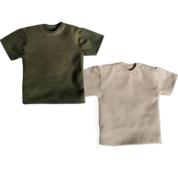 1/6 Custom Scale 2X T-Shirt Clothes for 12'' Male Action Figure Doll Clothes Toy (Brown+Green)
