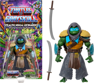 Masters of the Universe Leonardo Action Figure, 16 Joints, Multicolor, Model HTH17, TMNT & Motu Crossover Collectible Toy