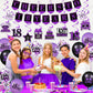 Purple 18Th Birthday Decorations For Girls Boys Purple Black 18Th Birthday Banner Hanging Swirls 18Th Birthday Balloons Happy 18Th Birthday Cake Topper For Purple Cheer To 18 Years Party Supplies