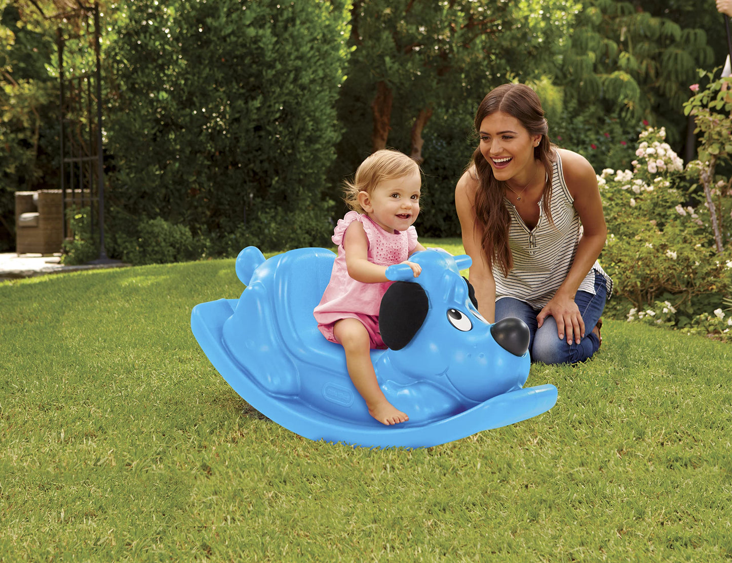 Little Tikes Rockin' Puppy - Blue, Small - Durable Plastic Toy, Model 658808MX1