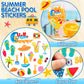 Linaye 24 Sheets Summer Beach Stickers For Kids, 1400 Pcs Beach Vinyl Waterproof Stickers For Scrapbooking,Water Bottles,Envelop