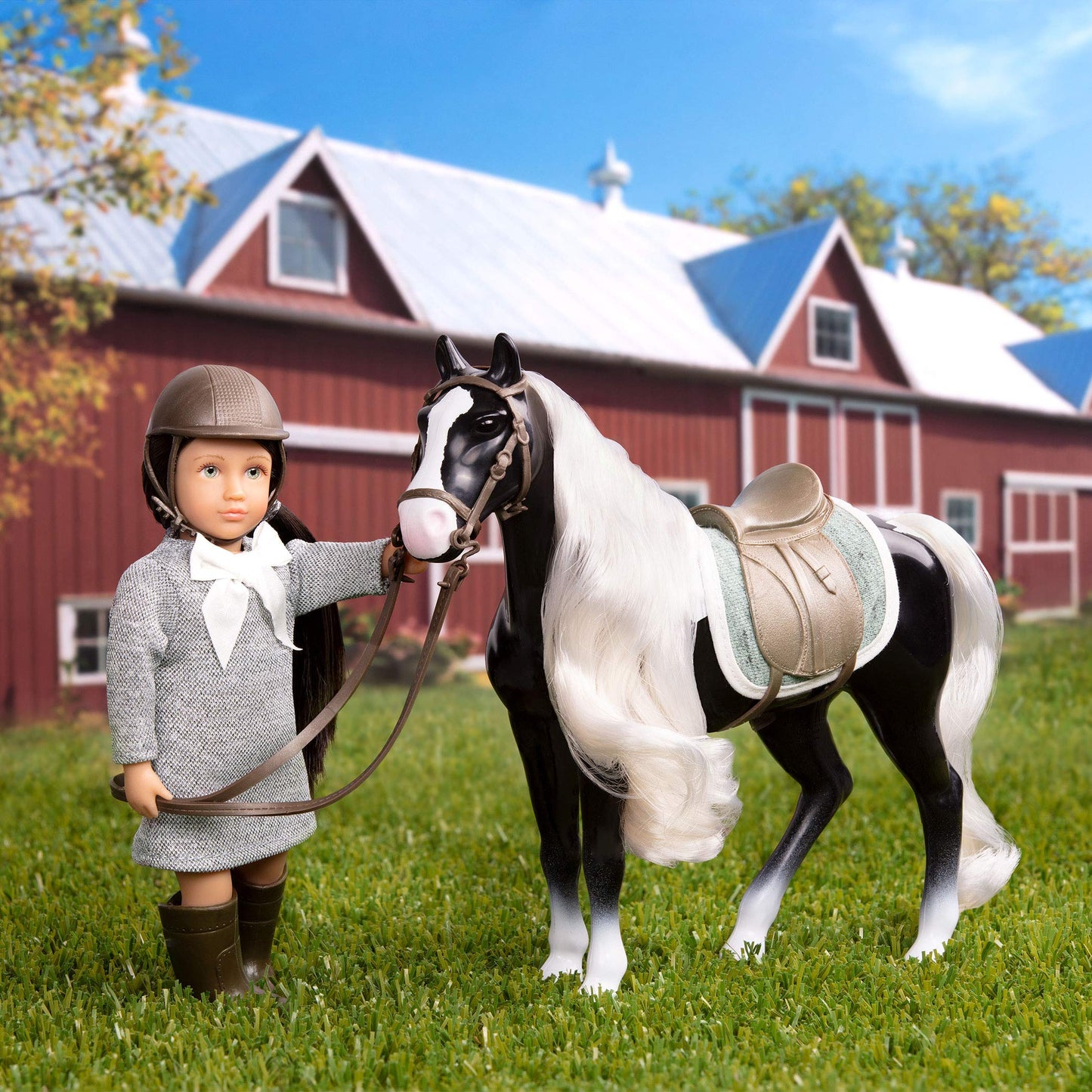 Lori Dolls - Mini Doll & Toy Horse - Small 6-Inch Doll & Gypsy Vanner Horse - Set With Clothes, Animal & Accessories - Playset F