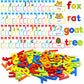 82Pcs Cvc & Cvcc, Ccvc Words Builders, 30 Double-Sided Cards & 52 Wooden Lowercase Letters, 2 Levels See & Spell Learning Tool Stem Educational Activities For 3 Years Old Boys And Girls