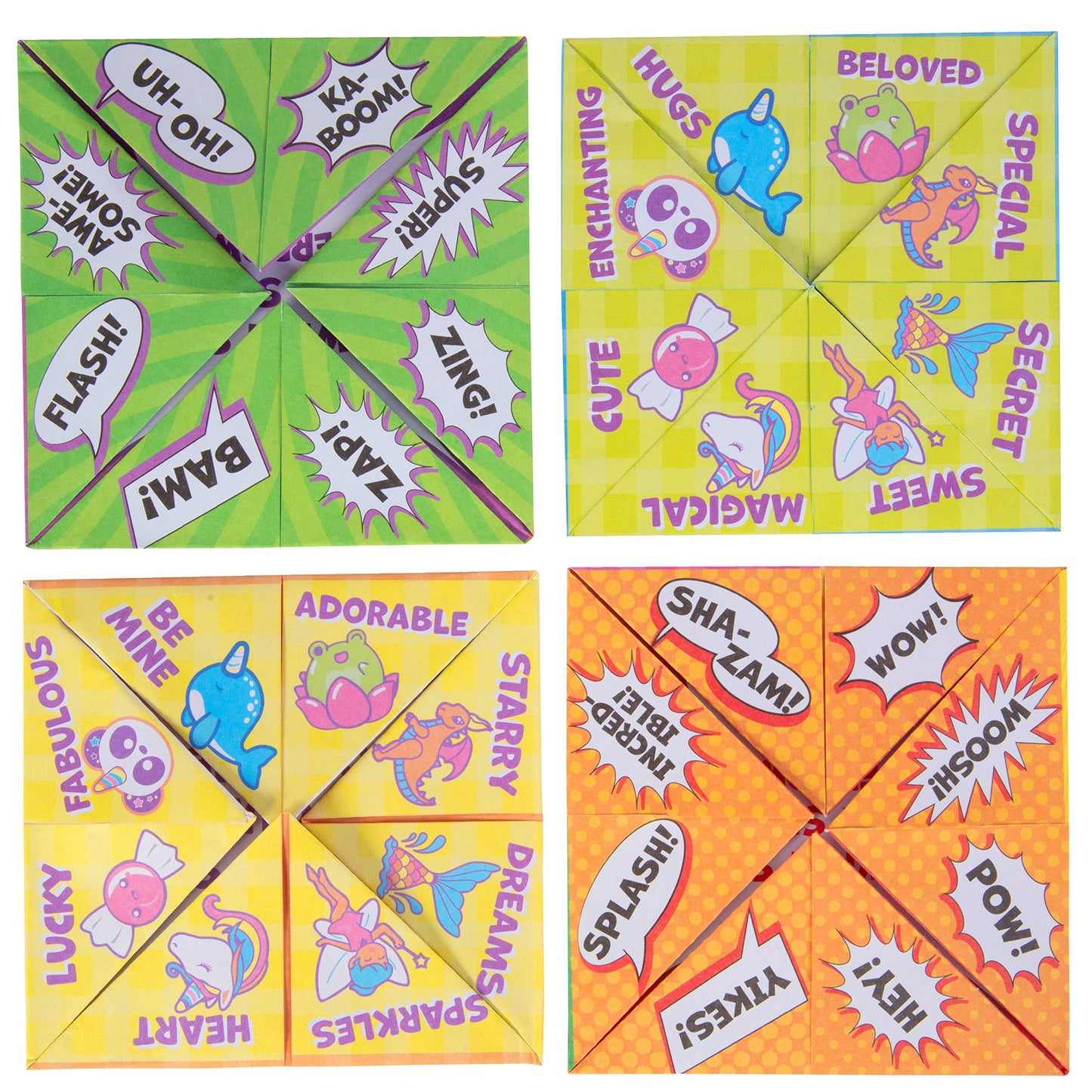 Fantasy Fortune Teller Kits (24ct)- Perfect Goodie Bag Party Favors for Kids Birthday Party - Each Includes Pre-Folded Paper Ori