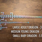 Subpoly Large 24 Articulated Crystal Dragon - Multi Color 3D Printed Plastic Dragon Figure - Rainbow Pearlescent Colors - Interlocked Body Segments and Legs (Large 24  Pastel Rainbow)